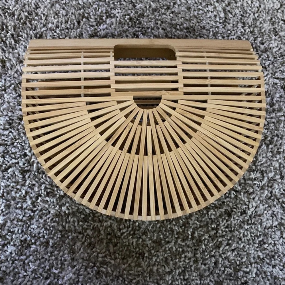 BAMBOO WOODEN PURSE/TOTE  L 11” x H 8” x W 3"
